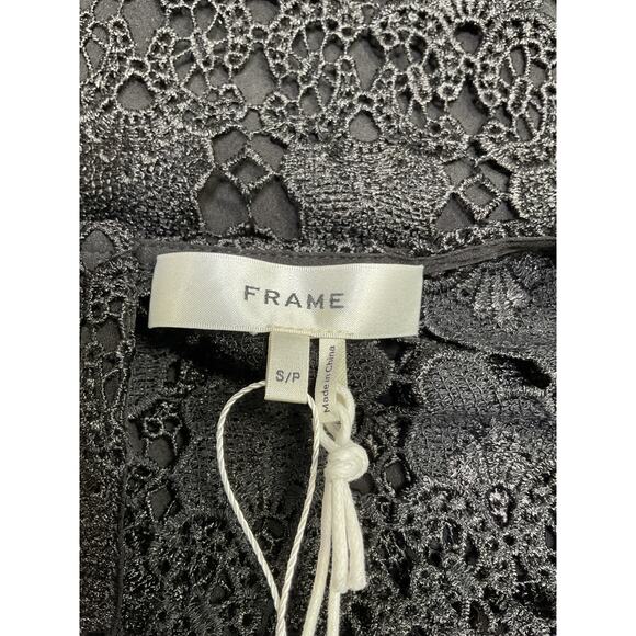 Frame 'The Lace' Black Polyester Button Front Dress Size S - NWT - Picture 4 of 5